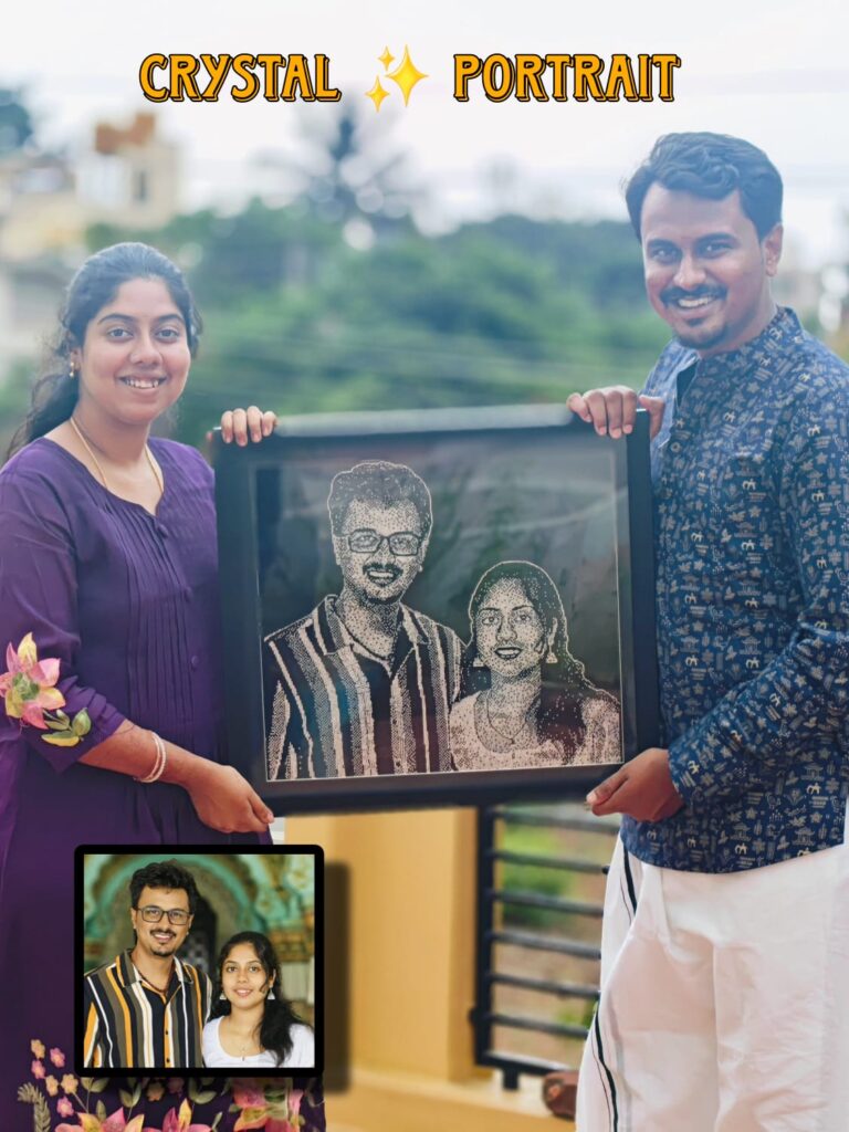 Custom Couple Crystal Portrait